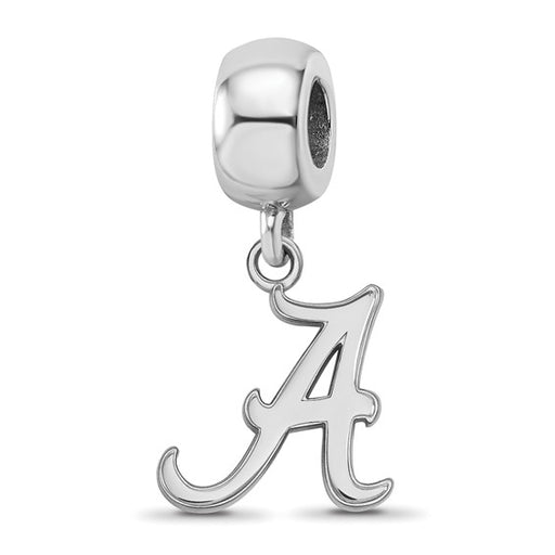 Silver University of Alabama Letter A Small Dangle Bead Charm