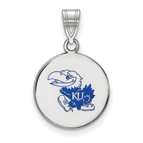 SS University of Kansas Medium Enamel Disc Pendant