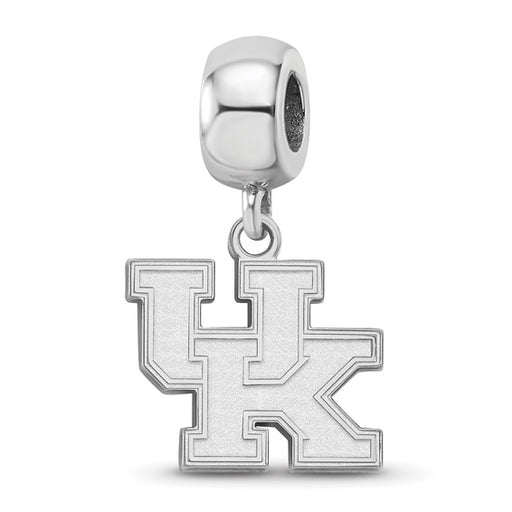 Sterling Silver Rhodium-plated LogoArt University of Kentucky U-K Small Dangle Bead Charm