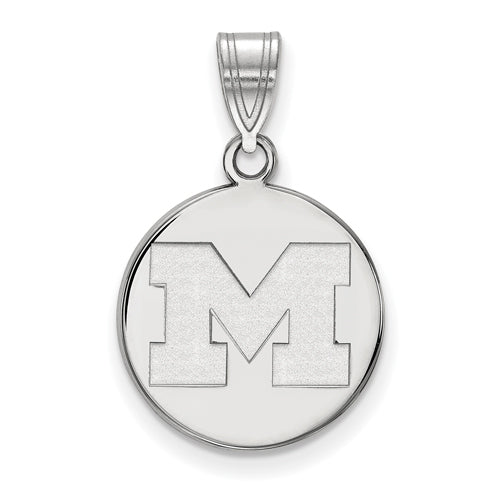 SS University of Michigan Medium Letter M Disc Pendant