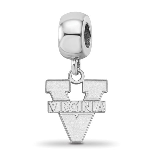 Sterling Silver Rhodium-plated LogoArt University of Virginia Small Dangle Bead Charm