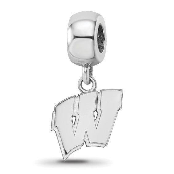 SS University of Wisconsin Letter W Small Dangle Bead Charm