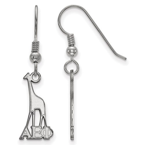 Sterling Silver Rh-plated Alpha Epsilon Phi Small Dangle Earrings