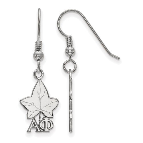 Sterling Silver Rh-plated Alpha Phi Small Dangle Earrings