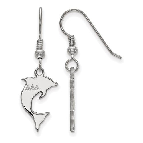 Sterling Silver Rh-plated Delta Delta Delta Small Dangle Earrings