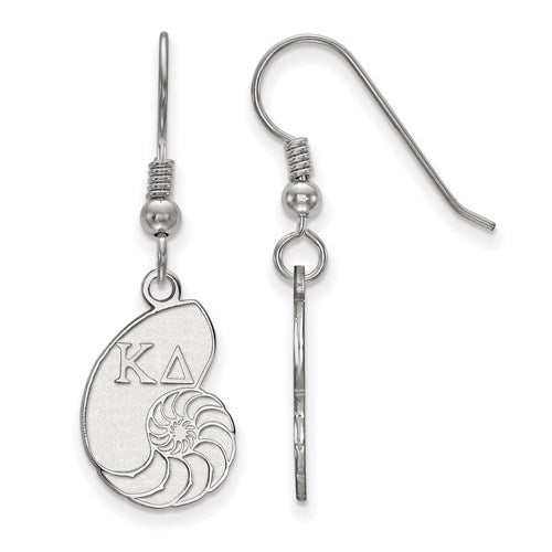 Sterling Silver Rh-plated Kappa Delta Small Dangle Earrings
