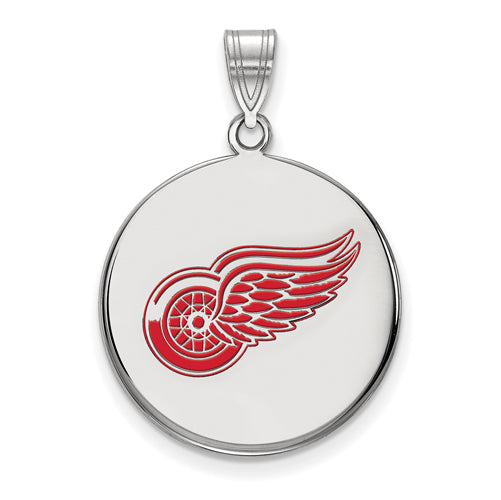 SS NHL Detroit Red Wings Large Enamel Disc Pendant