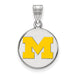 SS University of Michigan Medium Yellow Enamel Disc Pendant
