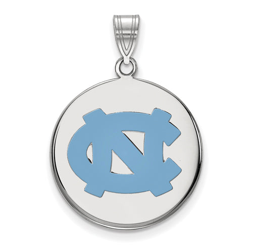 SS University of North Carolina Large Enamel NC Logo Disc Pendant