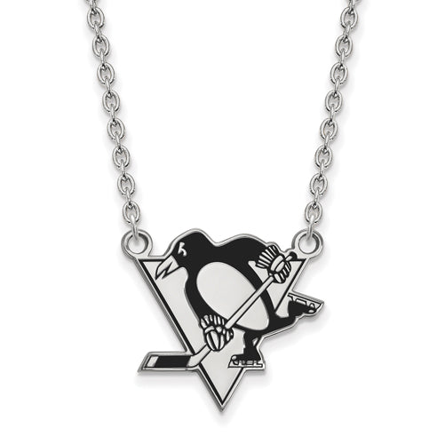 SS NHL Pittsburgh Penguins Lg Enl Pendant w/Necklace