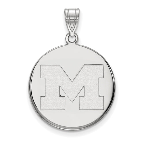 14kw University of Michigan Large Letter M Disc Pendant