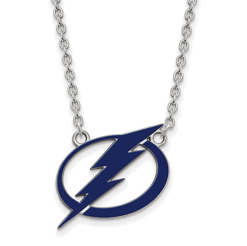 SS NHL Tampa Bay Lightning Lg Enl Pendant w/Necklace