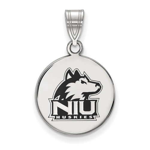 SS Northern Illinois U Medium Enamel Husky Disc Pendant