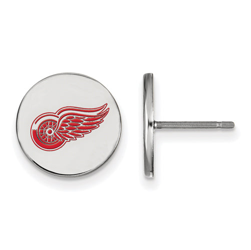 SS NHL Detroit Red Wings Small Enamel Disc Earrings