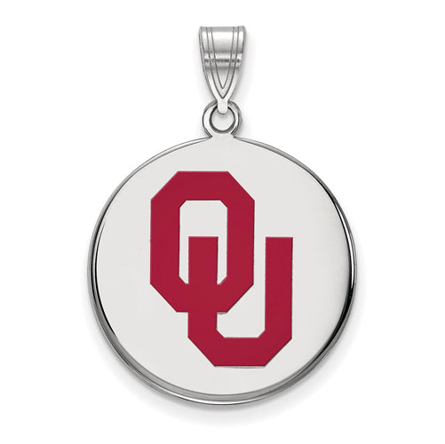 SS University of Oklahoma Large Enamel Disc Pendant