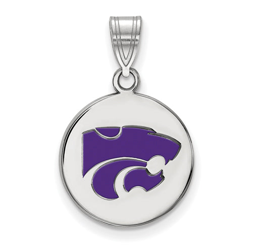 SS Kansas State University Medium Enamel Disc Wildcat Pendant
