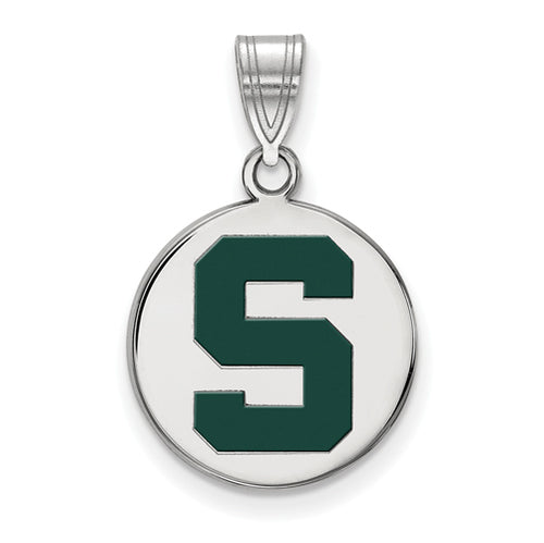 SS Michigan State U Medium Enamel Disc Spartans Pendant