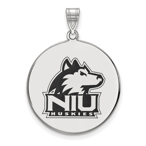 SS Northern Illinois U XL Enamel Husky Disc Pendant