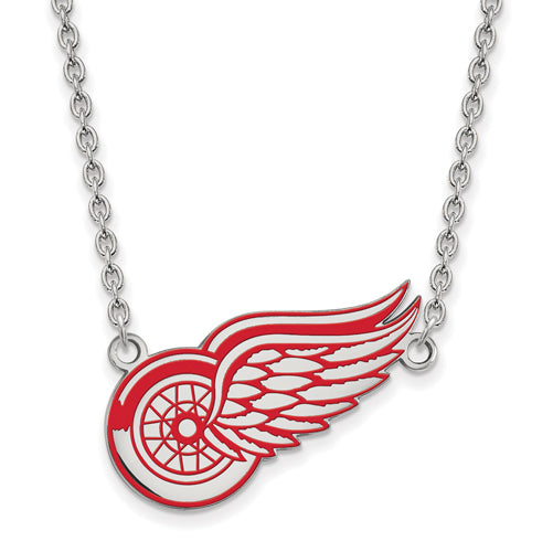 SS NHL Detroit Red Wings Lg Enl Pendant w/Necklace