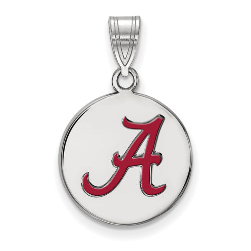 SS Univ of Alabama Letter A Medium Enameled Disc Pendant