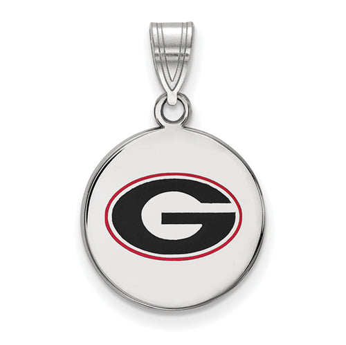 SS University of Georgia Medium Enamel Disc Pendant