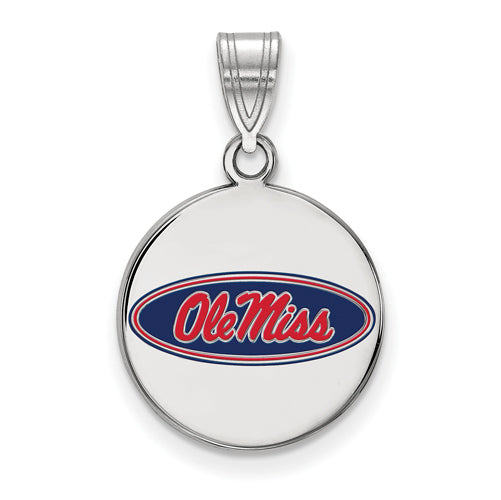 SS University  of Mississippi Medium Enamel Disc Pendant