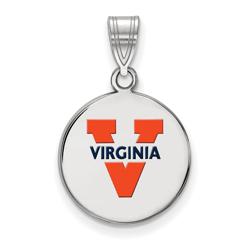 SS University of Virginia Medium Enamel Disc Text Logo Pendant