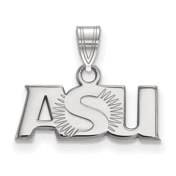 10k White Gold Arizona State University A-S-U Small Pendant