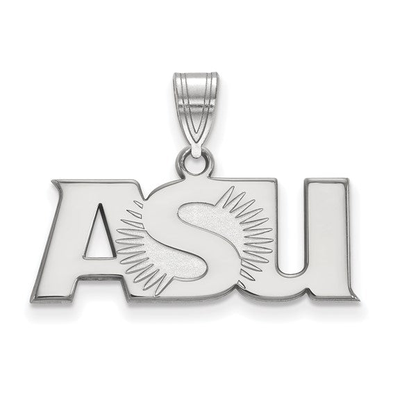 10k White Gold Arizona State University A-S-U Large Pendant