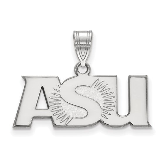 10k White Gold LogoArt Arizona State University A-S-U Large Pendant