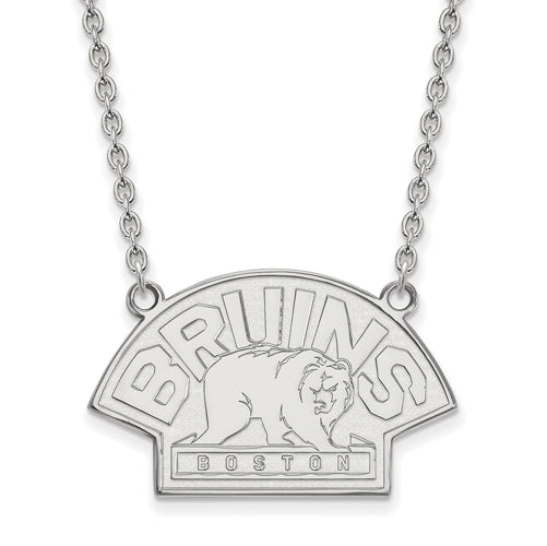 SS NHL Boston Bruins Large Bear Pendant w/Necklace