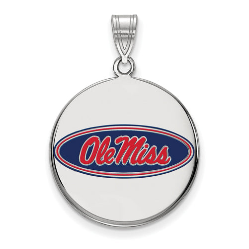 SS University  of Mississippi Large Enamel Disc Pendant