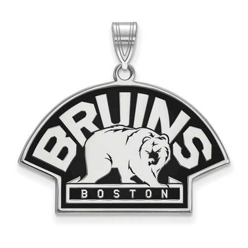SS NHL Boston Bruins Large Enamel Bear Pendant
