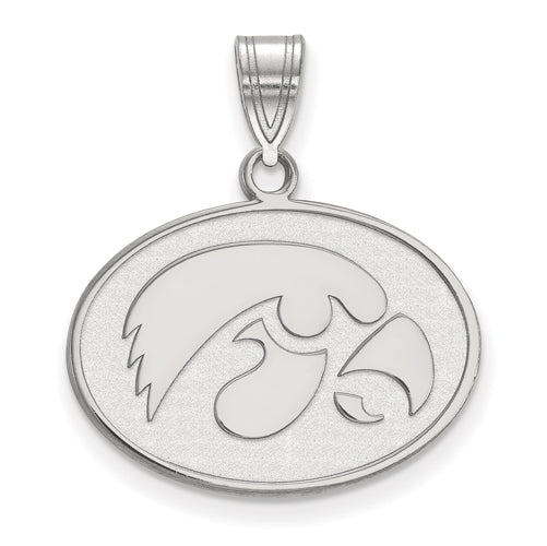 SS University of Iowa Medium Hawkeye Disc Pendant