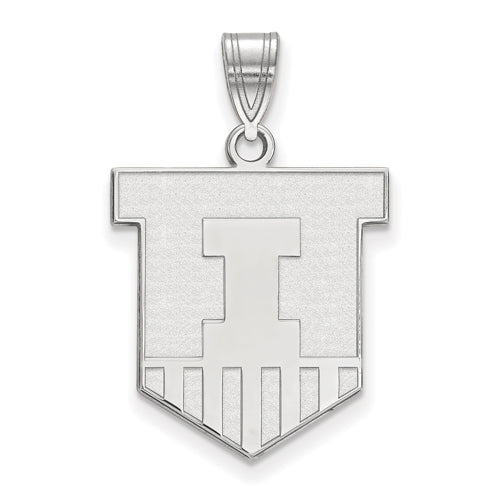 14kw University of Illinois Large Victory Badge Pendant