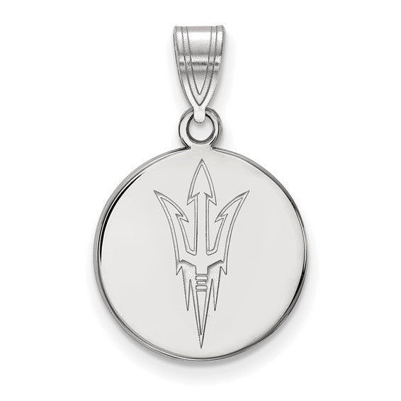 10k White Gold Arizona State University Pitchfork Medium Disc Pendant