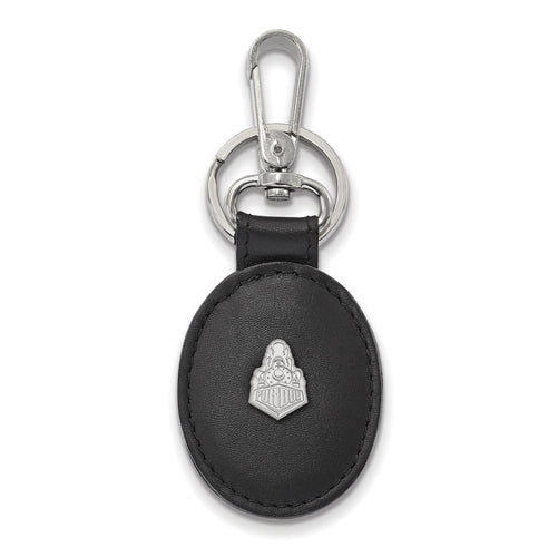 SS Purdue Black Leather Oval Key Chain