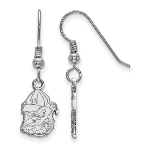 SS University of Georgia Small Bulldog Dangle Wire Earrings