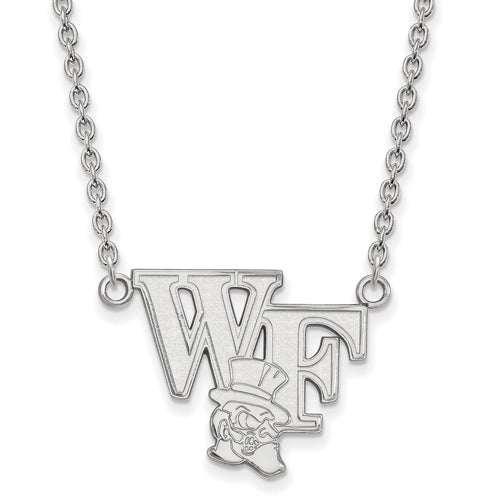 SS WF Wake Forest University Large WF w/deacon Pendant w/Necklace