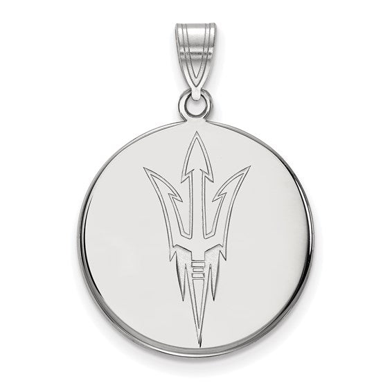 10k White Gold Arizona State University Pitchfork Large Disc Pendant