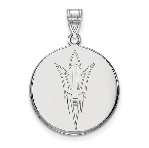 14kw Arizona State University Large Pitchfork Disc Pendant