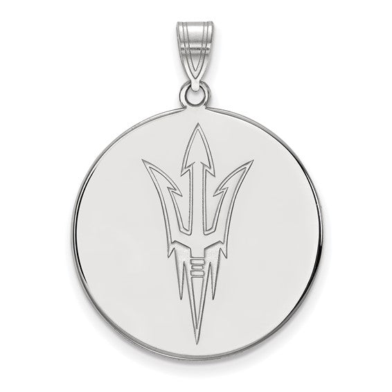 10k White Gold Arizona State University Pitchfork XL Disc Pendant