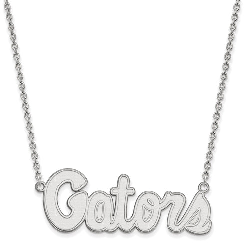 SS University of Florida Large Script Pendant w/Necklace