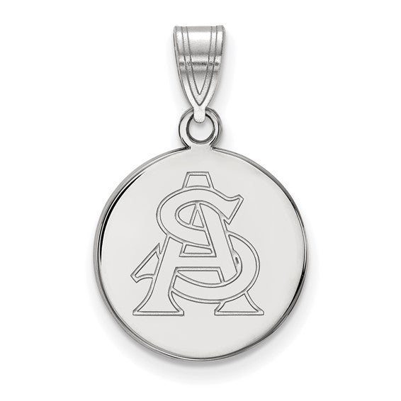 10k White Gold Arizona State University A-S Medium Disc Pendant