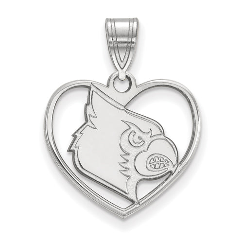 SS University of Louisville Cardinal Pendant in Heart