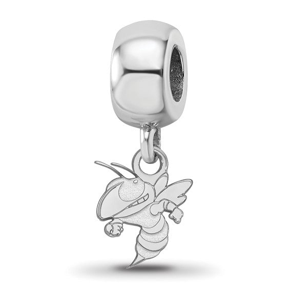 Silver Georgia Institute of Tech Yellow Jacket Extra Small Dangle Bead Charm