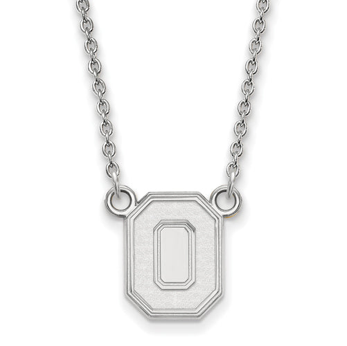14kw Ohio St U Small Athletic "O" Pendant w/Necklace