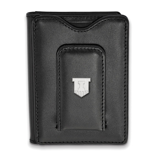 SS University of Illinois Black Leather Money Clip Wallet