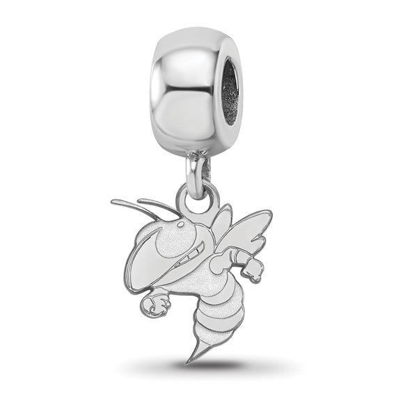 Silver Georgia Institute of Tech Yellow Jacket Small Dangle Bead Charm