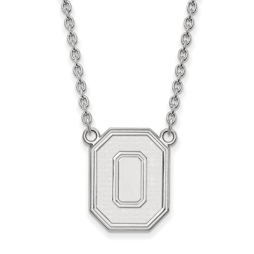 14kw Ohio St U Large Athletic "O" Pendant w/Necklace